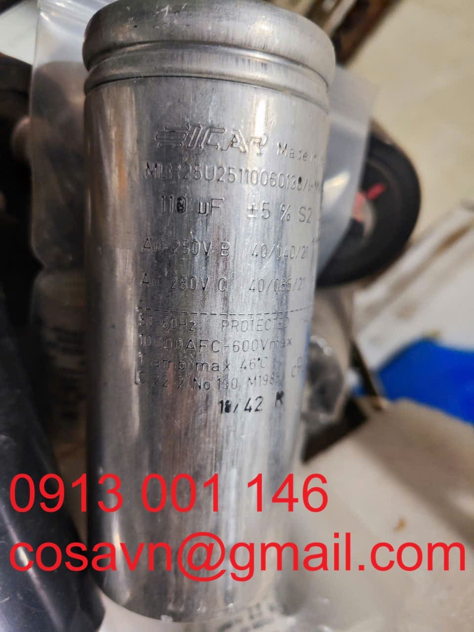 Tụ khởi động động cơ SICAR MLR25025110060138